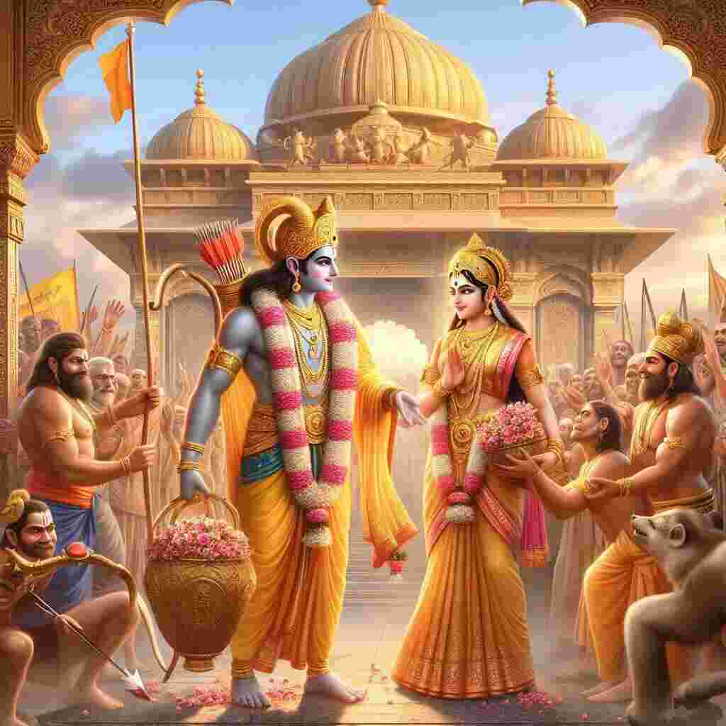 Ayodhya Ram Mandir Celebration Wishes, Messages, Images & Wallpaper Shree Ram and Mata Sita