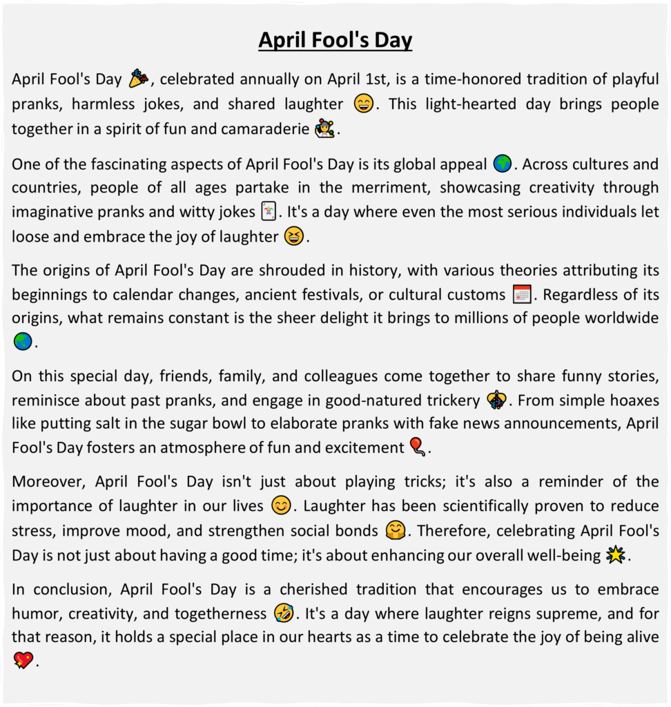 1 April Fool Day Short Essay and Fun Facts in Hindi & English April Fool's Short Essay in English