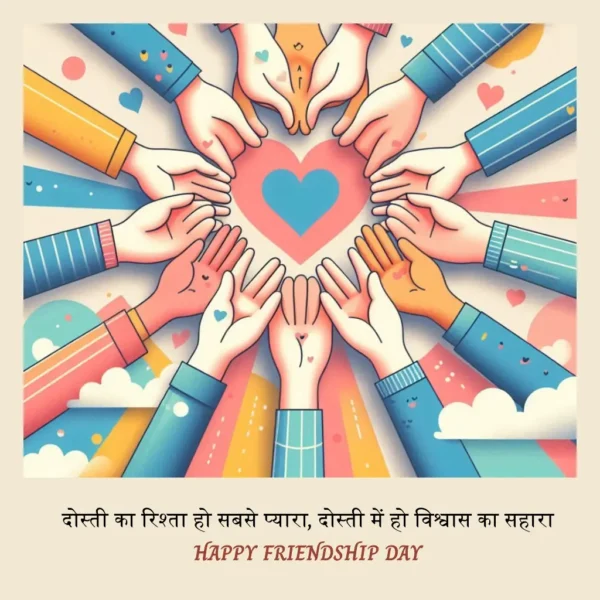 Happy Friendship Day Greeting Quote, Status Messages with images In English & Hindi Happy Friendship Day Greeting & Wishes Messages In Hindi