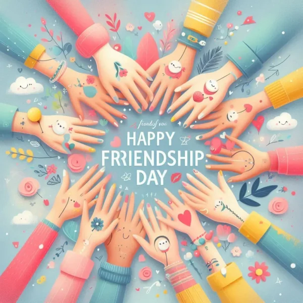 Happy Friendship Day Greeting Quote, Status Messages with images In English & Hindi Happy Friendship Day Greeting Message image