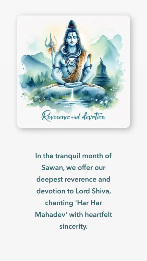 Happy Sawan Shivaratri Greeting Quote, Status Messages with images In English & Hindi Happy Sawan Shivaratri God Shivji Greeting Quote in English