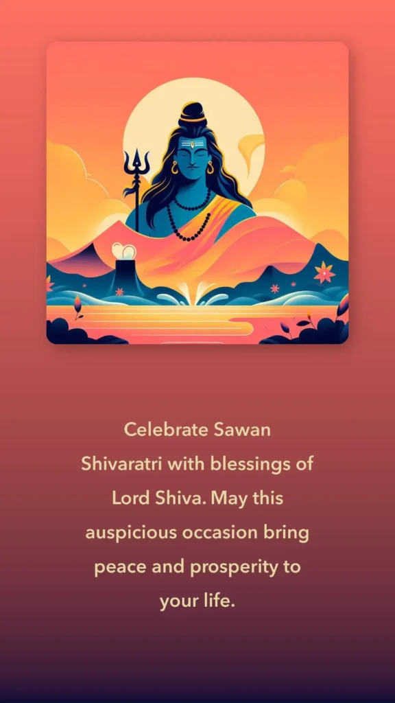 Happy Sawan Shivaratri Greeting Quote, Status Messages with images In English & Hindi Happy Sawan Shivaratri Greeting Quote