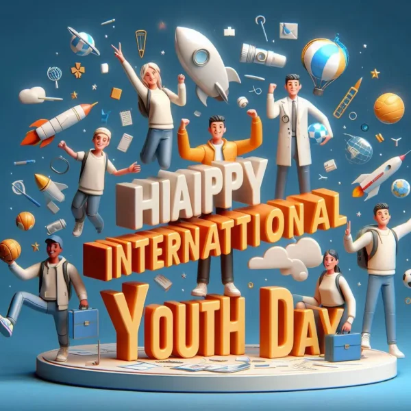 Happy International Youth Day Greeting, Motivation Quote, Status, Messages with images Happy International Youth Day Celebration Picture