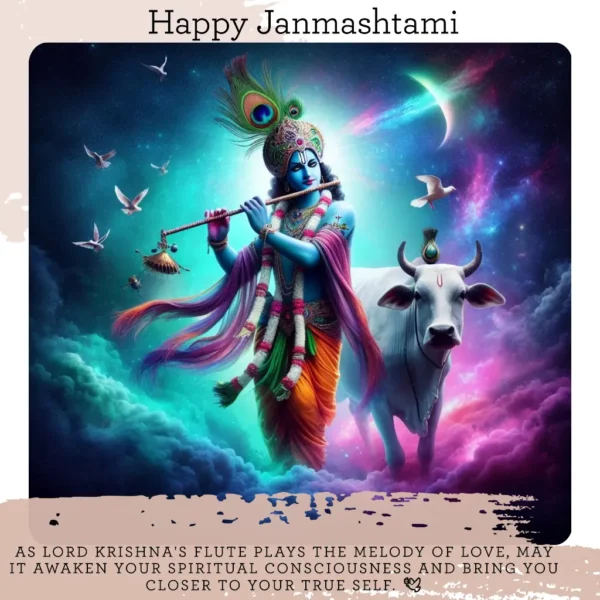 Happy Krishna Janmashtami Greeting, Wishes, Spiritual Messages, Quotes, Status with facts & Lord Krishna Images Happy Krishna Janmashtami Greeting message Image
