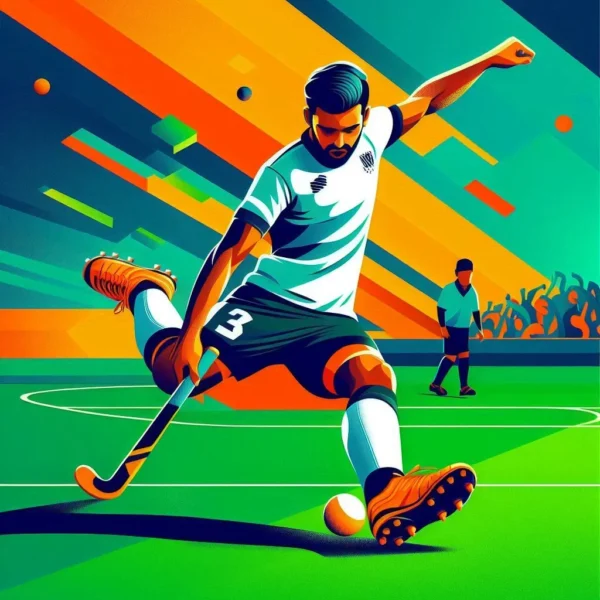 National Sports Day Greeting messages, Wishes, Inspirational Quotes, motivational status, Facts and Images Hockey portrait on National Sports Day