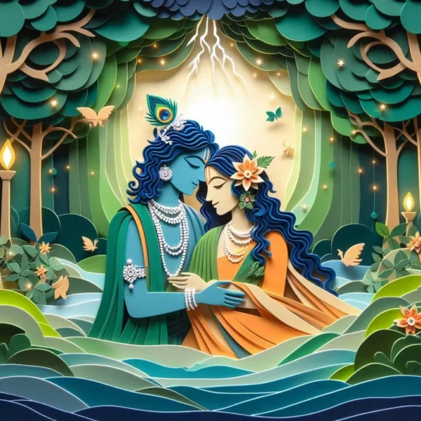Happy Krishna Janmashtami Greeting, Wishes, Spiritual Messages, Quotes, Status with facts & Lord Krishna Images Janmashtami unique image with lord Krishana and Radha mata