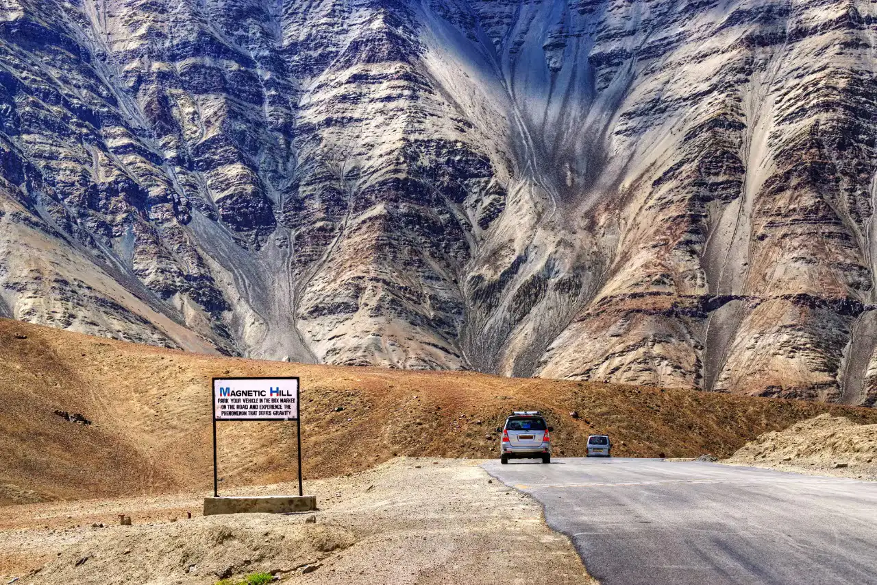 Top 10 Beautiful Tourist Places to Visit in Leh Ladakh Magnetic Hill in Leh A Zero Gravity Place of India